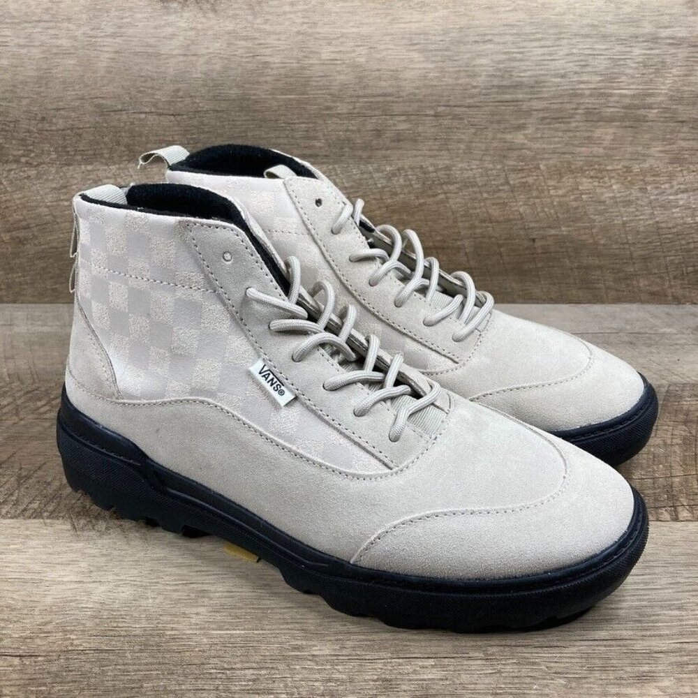 VANS Colfax Boot MTE-1 Checkerboard Shoe Cream/Black Suede Mens 7 Womens 8.5 NEW